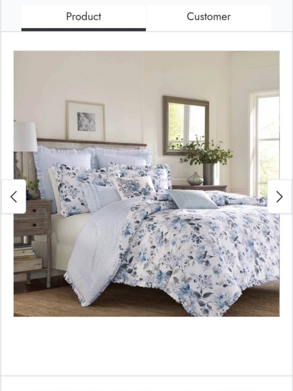 Laura Ashley Home - Queen Comforter Set, Reversible Cotton Bedding with shams